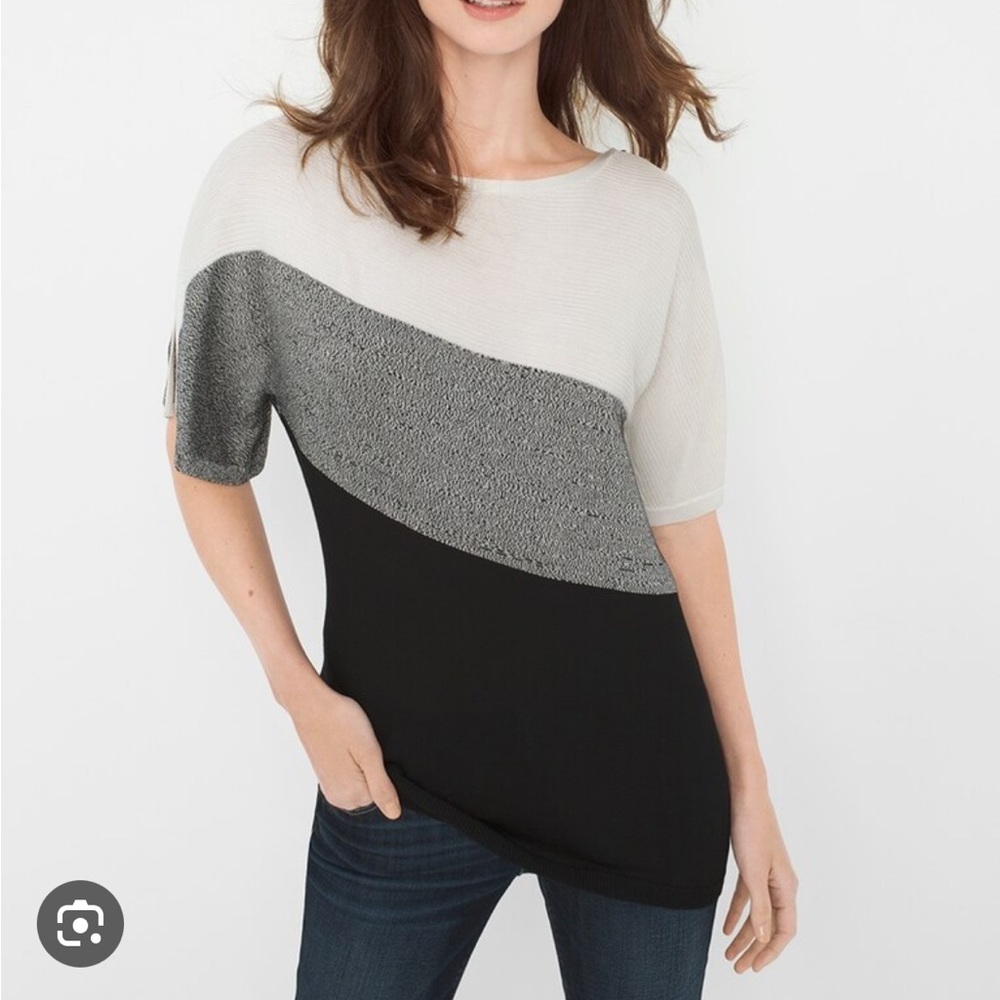 WHBM Colorblock Marled Pollover - Picture 2 of 9